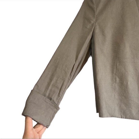 Theory linen blend cropped open blazer - Picture 3 of 6